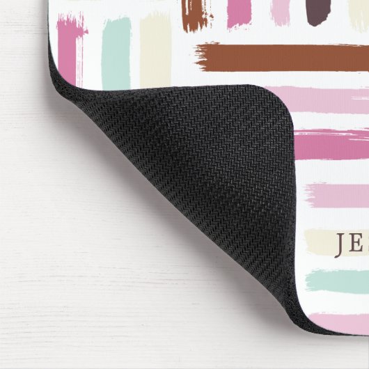 Fun farbenfrohe Pinselstriche Muster Mousepad (Ecke)