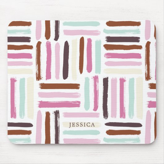 Fun farbenfrohe Pinselstriche Muster Mousepad (Vorne)