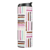 Fun farbenfrohe Pinselstriche Muster Thermosbecher (Nach links gedreht)