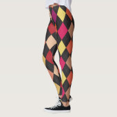 Fun farbenfrohe Raute Muster Leggings (Links)