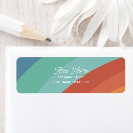 Fun & farbenfrohe Retro Groovy Rainbow Rücksendead (Insitu)