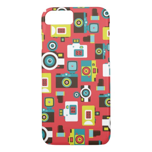 Fun farbenfrohe Retro Lomo Kameras Muster Case-Mate iPhone Hülle (Rückseite)