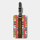 Fun farbenfrohe Retro Lomo Kameras Muster Gepäckanhänger (Vorderseite vertikal)