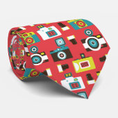 Fun farbenfrohe Retro Lomo Kameras Muster Krawatte (Gerollt)