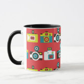 Fun farbenfrohe Retro Lomo Kameras Muster Tasse (Links)