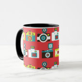 Fun farbenfrohe Retro Lomo Kameras Muster Tasse (Vorderseite Links)