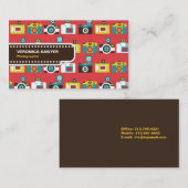 Fun farbenfrohe Retro Lomo Kameras Muster Visitenkarte (Vorne/Hinten)
