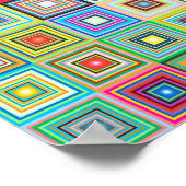 Fun farbenfrohe Retro Tiles Muster | Poster (Ecke)