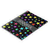 Fun, farbenfrohe Sternmuster + Personalisierter Na Notizblock (Linke Seite)