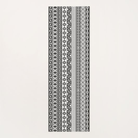 FUN farbenfrohe Tribal Schwarz-weiß Reverse Editab Yogamatte (Rückseite)