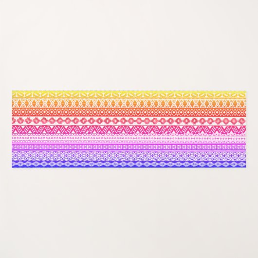 FUN farbenfrohe Tribal Schwarz-weiß Reverse Editab Yogamatte (Vorderseite (Horizontal))