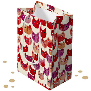 Fun farbenfrohe Wasserfarbe Muster Mittlere Geschenktüte