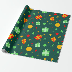 Fun farbenfrohe Weihnachtsmuster Geschenkpapier