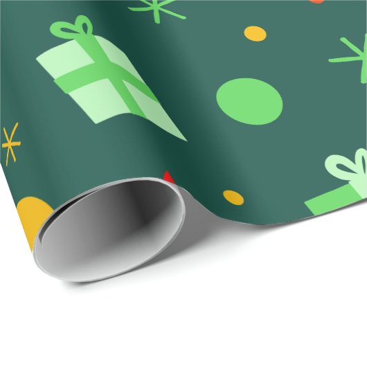 Fun farbenfrohe Weihnachtsmuster Geschenkpapier (Rolleneckpunkt)