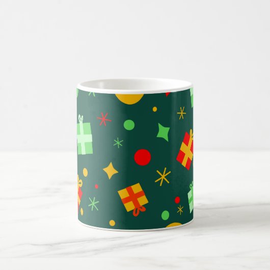 Fun farbenfrohe Weihnachtsmuster Kaffeetasse (Mittel)