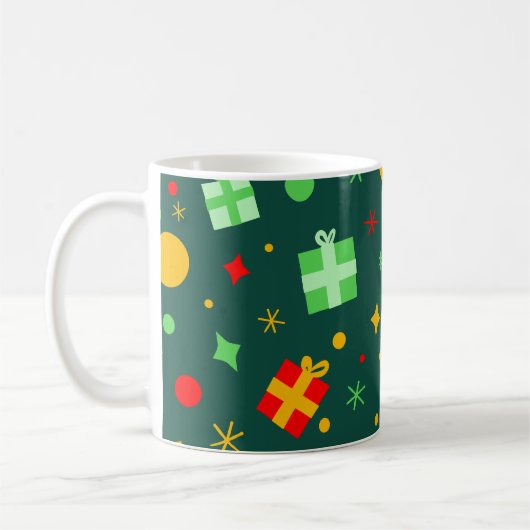 Fun farbenfrohe Weihnachtsmuster Kaffeetasse (Links)