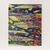 Fun farbenfroher Blauwald Puzzle (Vertikal)