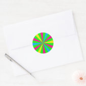 Fun farbenfroher Neon Sunburst Sticker (Umschlag)