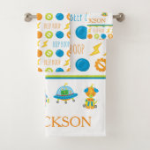 Fun farbenfroher Robot Beep Boop Muster Kid Badhandtuch Set (Insitu)