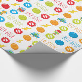 Fun farbenfroher Robot Beep Boop Muster Kid Geschenkpapier (Ecke)