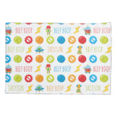 Fun farbenfroher Robot Beep Boop Muster Kid Kissenbezug (Rückseite)