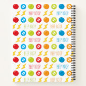 Fun farbenfroher Robot Beep Boop Muster Kid Notizblock (Rückseite)