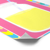 Fun farbenfroher rosa Limonade Straw | ZICKZACK Poster (Ecke)