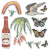 Fun farbenfroher Whimsical Mix Aufkleber (Vorderseite)