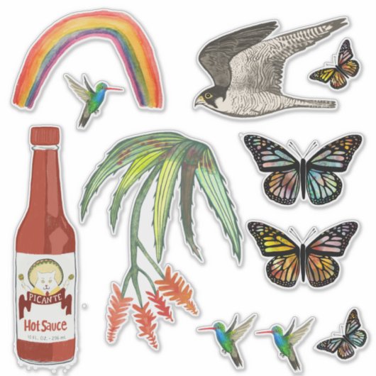 Fun farbenfroher Whimsical Mix Aufkleber (Vorderseite)