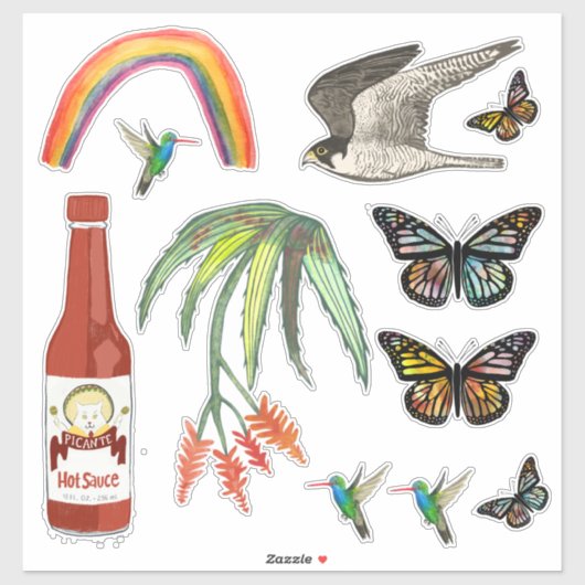 Fun farbenfroher Whimsical Mix Aufkleber (Blatt)