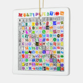 Fun farbige Multiplikationstabelle Fleece Blanket Keramikornament (Links)