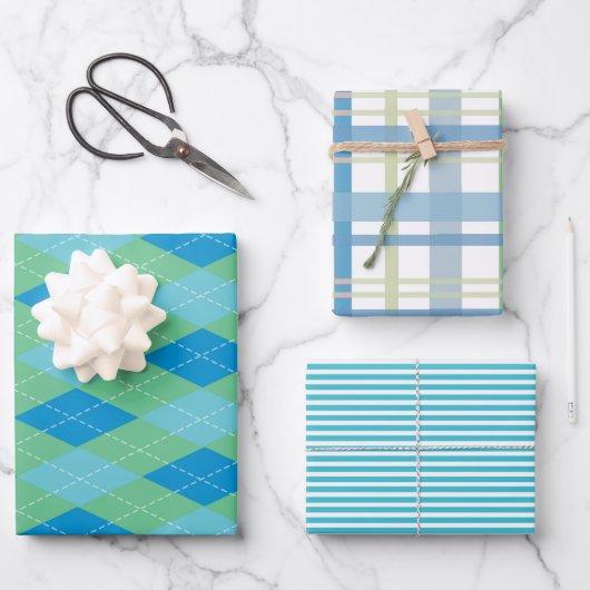 Fun farbige Muster Packpapier Set Geschenkpapier Set (Vorderseite)