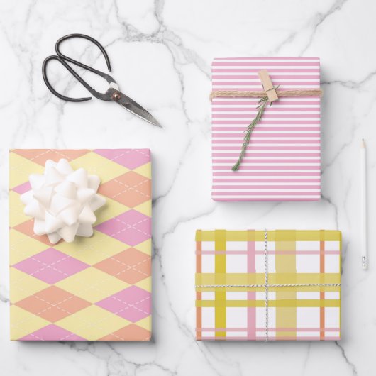 Fun farbige Muster Packpapier Set Geschenkpapier Set (Vorderseite)