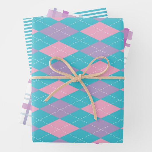 Fun farbige Muster Packpapier Set Geschenkpapier Set (Beispiel)