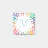 Fun farbige Stifte blass Monogramm Post-it Klebezettel (Vorderseite)