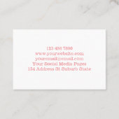 Fun farbiger Glitzer Seife Sojascreme Wachtel Visitenkarte (Rückseite)