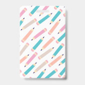 Fun farbiges Bleistiftmuster Primärlehrer-Foto Ausweis (Rückseite)