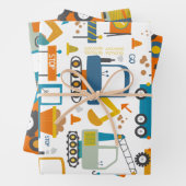 Fun-farbiges Digger Truck Muster Geschenkpapier Set (Beispiel)