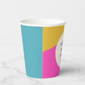 Fun farbiges geometrisches, individuelles Brautpar Pappbecher (Rechts)