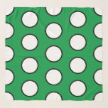 Fun farbiges Kelly Green White Geometric Muster Schal<br><div class="desc">Dieses lustige,  farbenfrohe Design zeichnet sich durch große weiße gekachelte Kreise,  schwarz umrissen,  vor einem hellen kelly grünen Hintergrund aus.</div>
