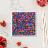 Fun farbiges Mosaikfliesen-Muster Serviette (Beispiel)