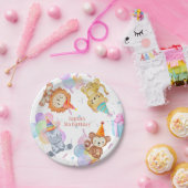 Fun farbiges Party Tiere Safari Geburtstag Pappteller (Party)