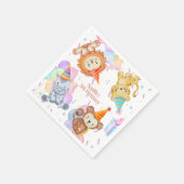 Fun farbiges Party Tiere Safari Geburtstag Serviette (Ecke)