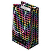 Fun farbiges Quatrefolienmuster Kleine Geschenktüte (Rückseite Schrägansicht)