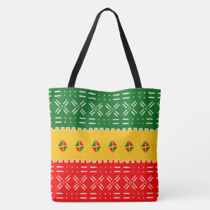 Fun farbiges rotes Gold und grünes Tribal Muster Tasche
