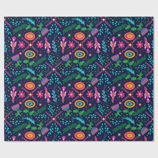 Fun-farbiges stylisiertes Blumenpapier Geschenkpapier (Flach)