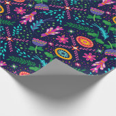 Fun-farbiges stylisiertes Blumenpapier Geschenkpapier (Ecke)