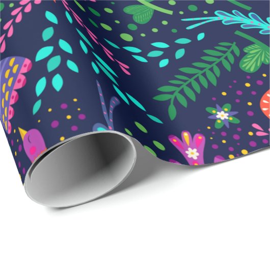 Fun-farbiges stylisiertes Blumenpapier Geschenkpapier (Rolleneckpunkt)