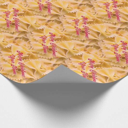 Fun farfalla italienische Pasta formt Custom Weihn Geschenkpapier (Ecke)
