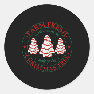 Fun Farm Frische Weihnachtsbaumkuchen Familie Xmas Runder Aufkleber